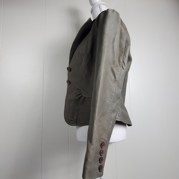 NWT Tahari gray suede leather jacket size small - Picture 8 of 11